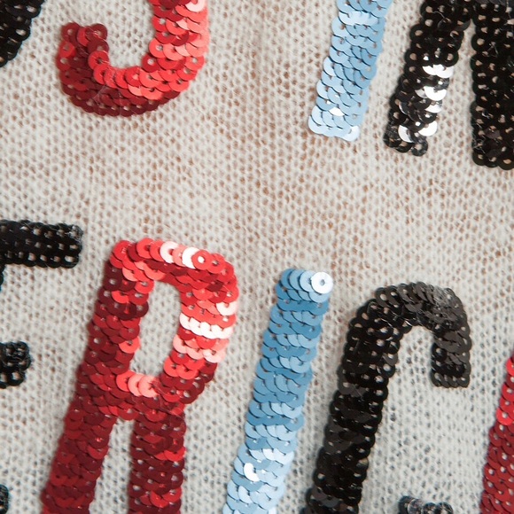 NWT WILDFOX We're the Kids in America Sweater Oversized Sequins Size Small - Picture 7 of 11